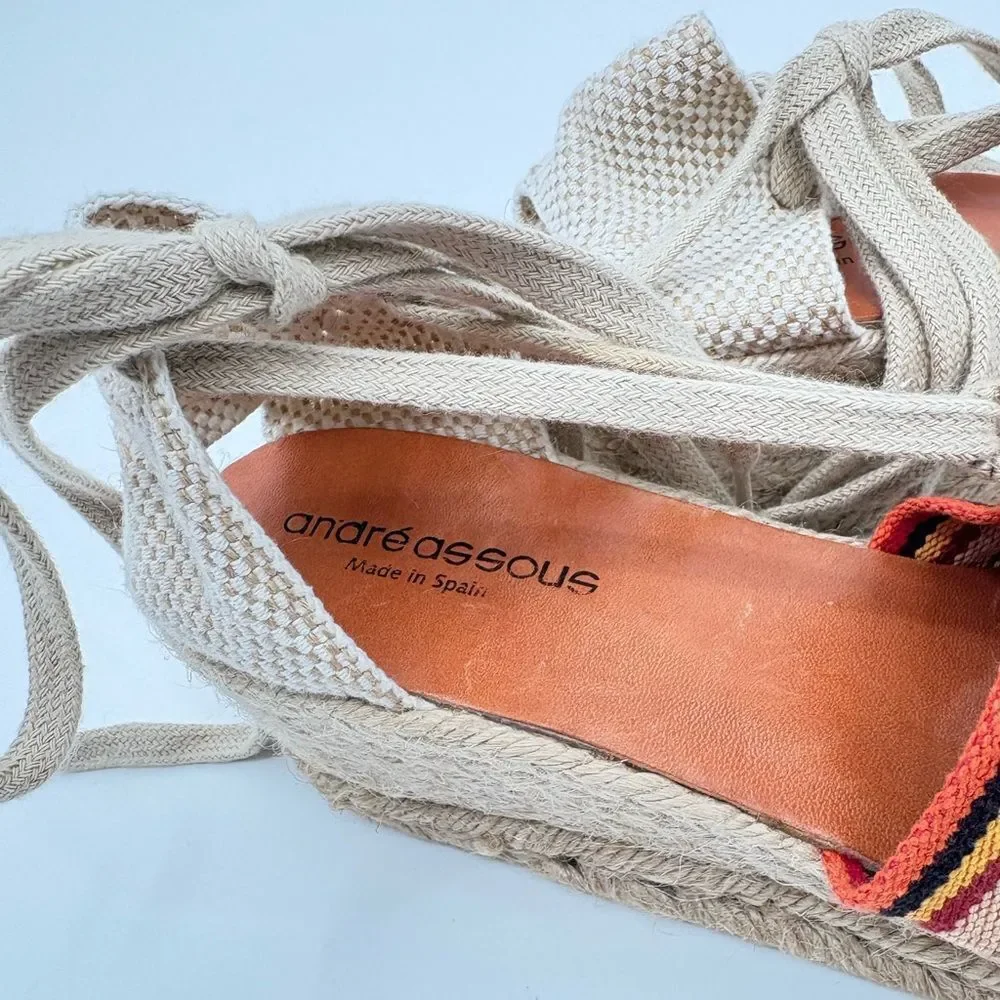 Andre Assous Red and Orange Espadrilles with Jute Sole